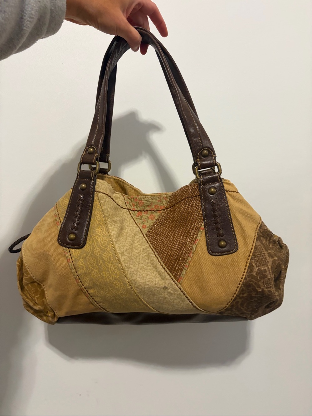 Vintage Fossil Patchwork Shoulder Bag